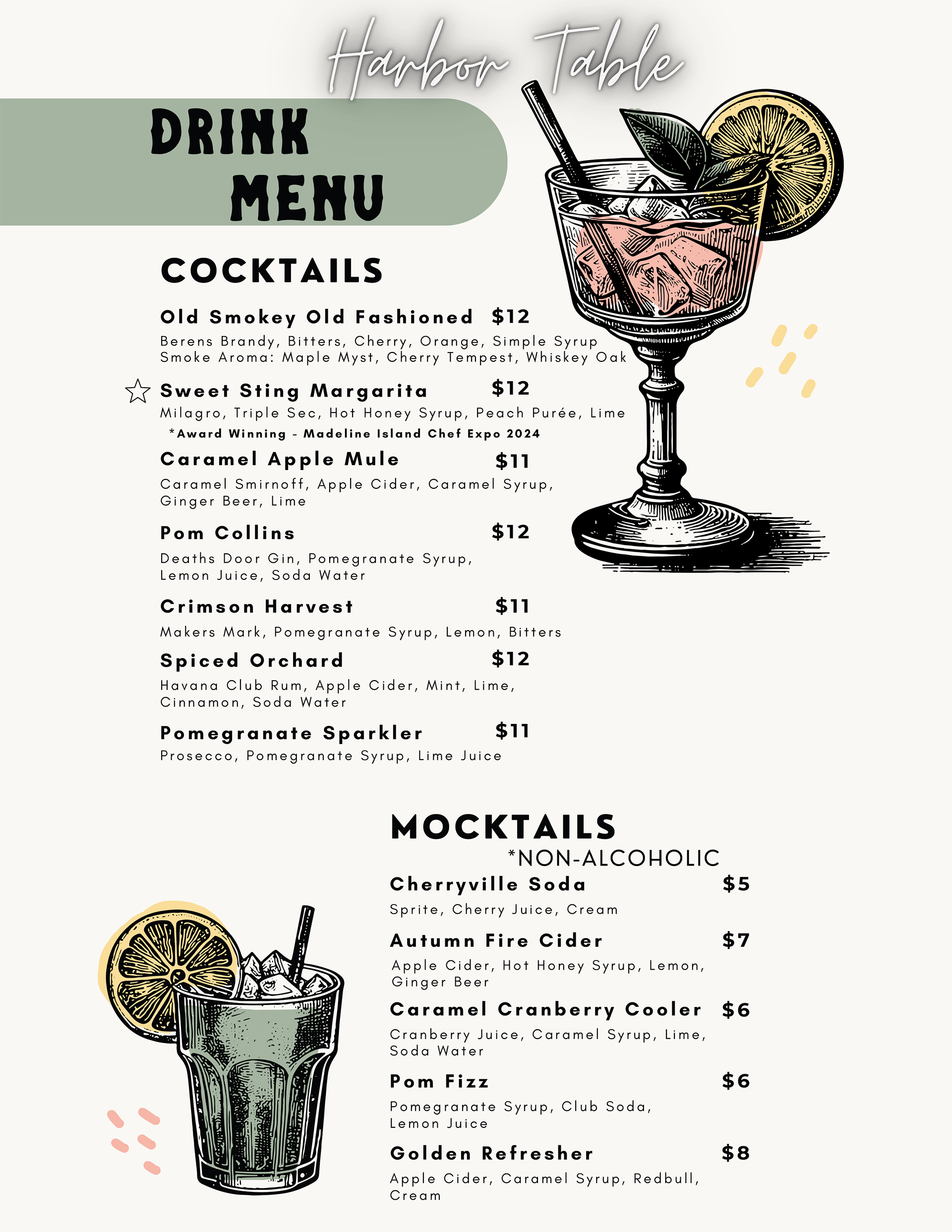 Summer Drink Menu 2025